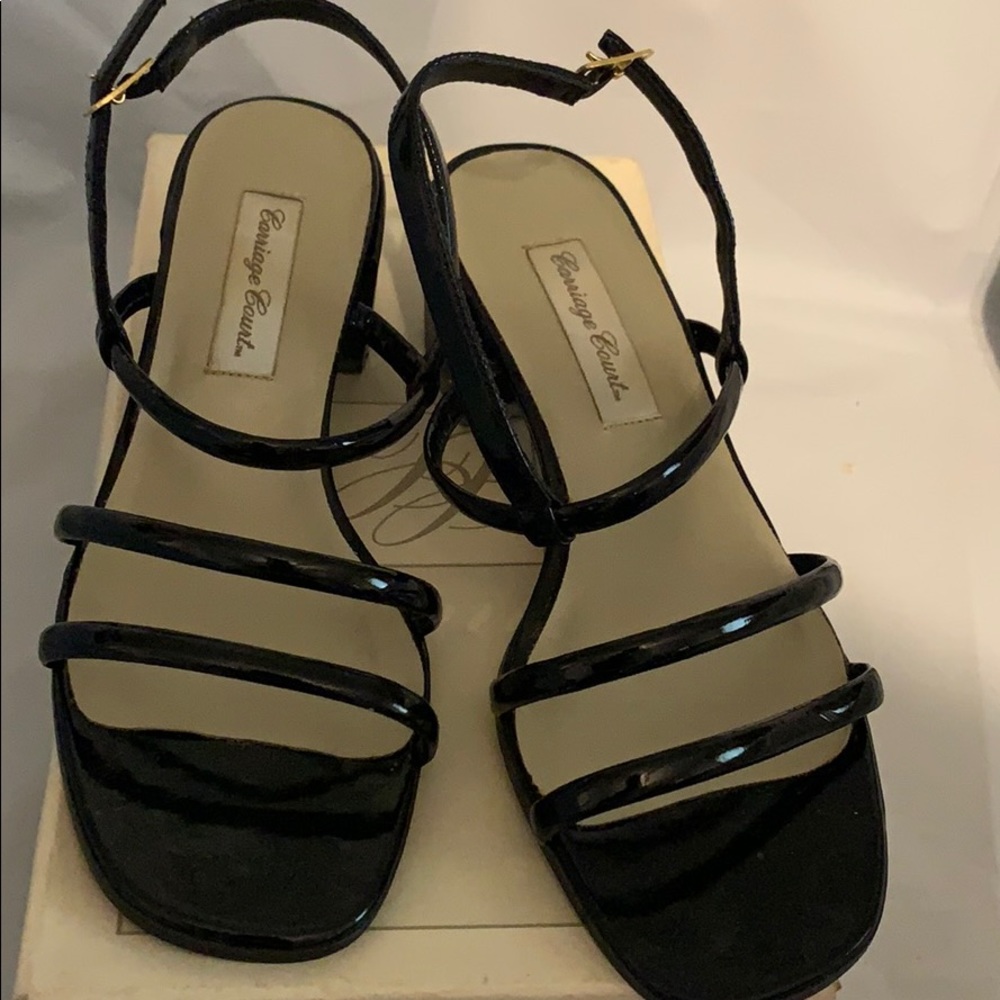 Black Strappy Sandals by Carriage Court